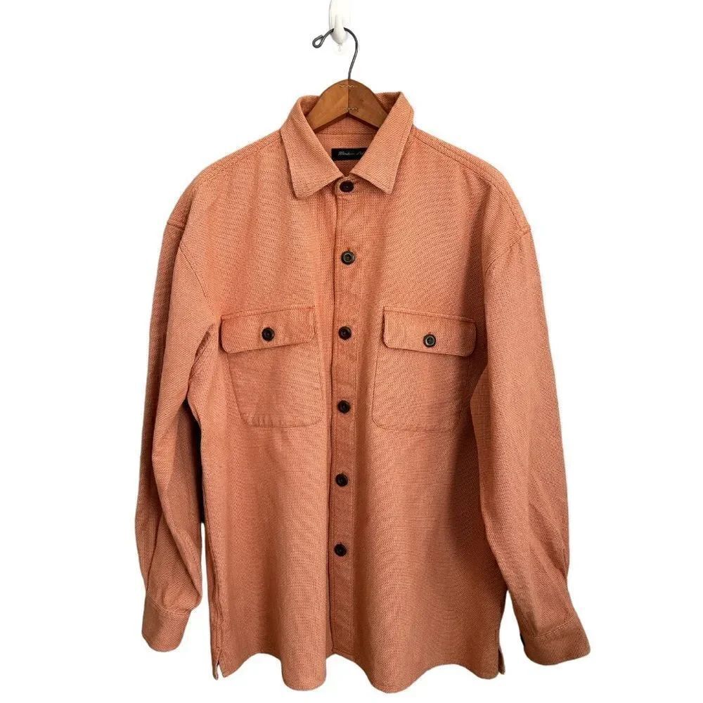 Windsor Lake Heavy Thick Shacket canvas like Shirt nutmeg orange Men’s Large